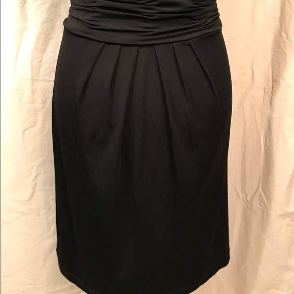 BCBGMaxAzria Black Ruched Waist, Cowl Neck Dress - Picture 8 of 11